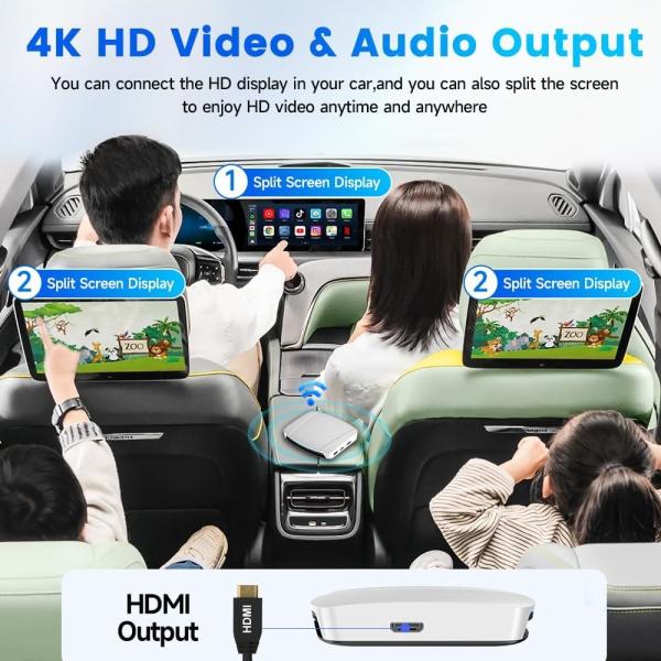 Android 13.0 Wireless Adapter CarPlay Multimedia Video Box CPC200-TBox UHD SDM660 8G 128Gb