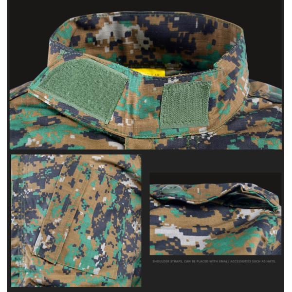 Customizable Polyester/Cotton Men's Camouflage Work Training Suit for Outdoor Hiking