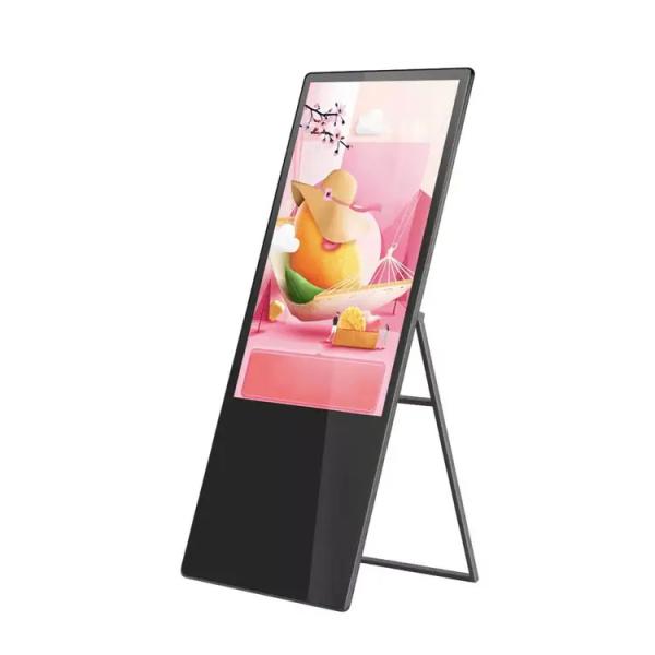 Cheap 32 Inch Floor Standing Digital Signage Display , 4k Portable Digital Poster for sale