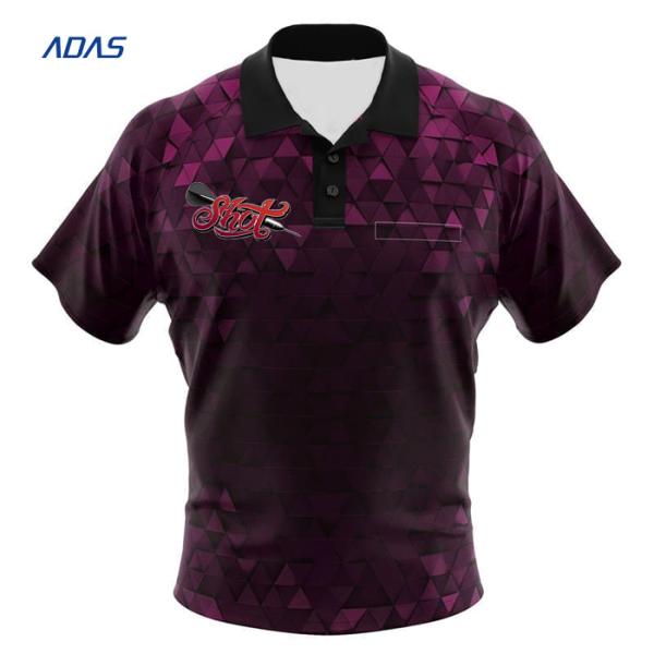 Personalized Breathable Mens Darts Shirts Jersey With Button Polyester Fabric