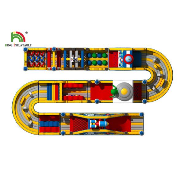 S Shape Alien Obstacle Course Inflatable Sports Games 20M Long For Outdoor