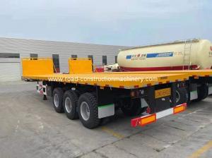 Best 80ton 3 Axle Flatbed Semi Truck Trailer For Cargo Transport wholesale