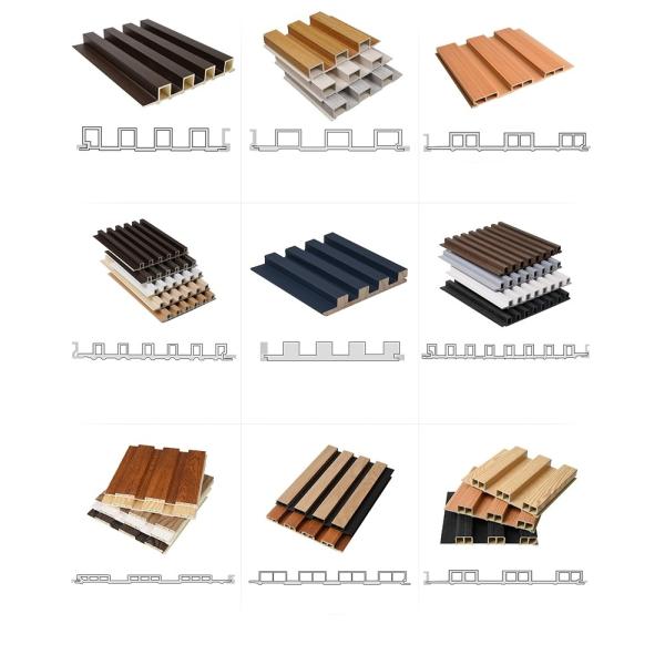 Modern Style Wood Grain Solid Color Decorative WPC Wall Panel for Living Room