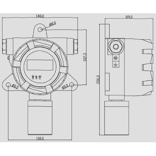 Fast Response Gas Measurement Instruments 0 - 999ppm Explosion Proof Design