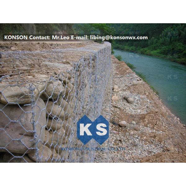 Monolithic Galvanized Iron Wire Hexagonal Welded Mesh Gabions Retaining Wall