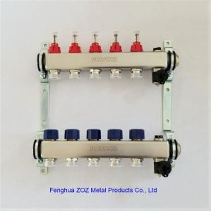 China stainless steel 5 ports flow meter manifold, radiant heating manifold, pump mixing modular manifold on sale