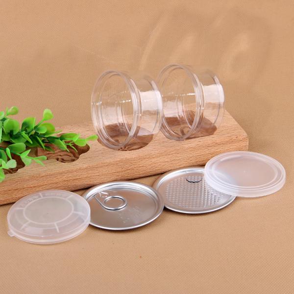 Transparent PET Plastic Storage Jam Packaging Jar With Aluminum Lid