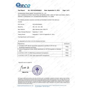 Guangdong Fresh Smart Technology Co., Ltd. Certifications
