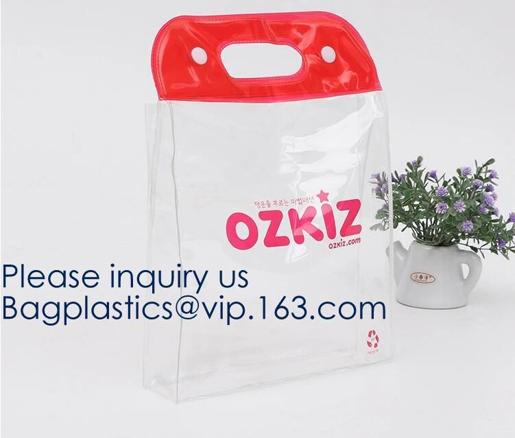 Promotion Transparent Clear Shopping Pvc Bag With Custom Print Nylon & PVC Material Combined Custom Tote Bag Shopping Ba
