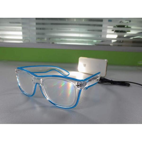 Shinging El Wire Glasses With Diffraction Effect Lens For Watching Fireworks