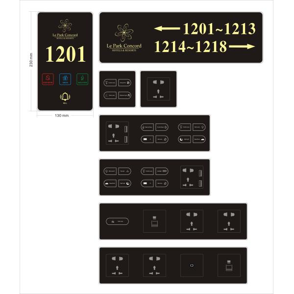 Customized Hotel Doorplate Switch With DND Switch Light Touch Switch For Hotels