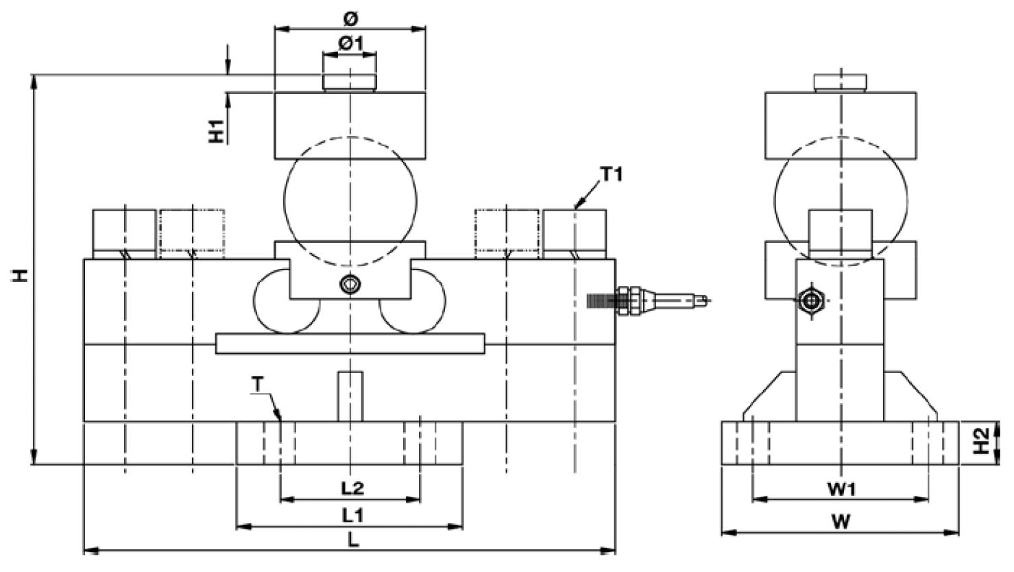 QS compression load cell sensor 30t 40t 50t ton force calibration weighing transducer truck scale Double ended shear beam