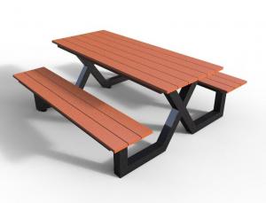 Best Modern Outdoor Bench Table Set , Wood Metal Composite Picnic Tables And Benches wholesale