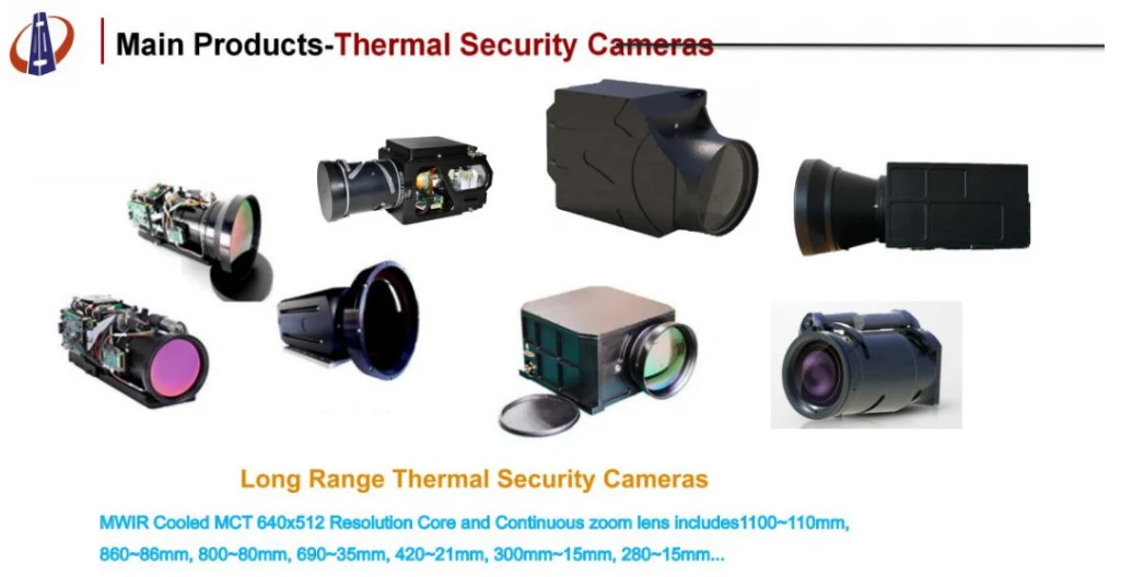 1.6kg Light Weight Waterproof Medium Wave Cooled Thermal Security Camera