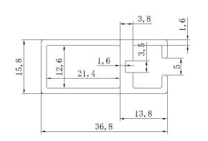 Best 16*37mm 2016 new coming, alu profiles for display racks,all kinds of profiles forexhibits wholesale