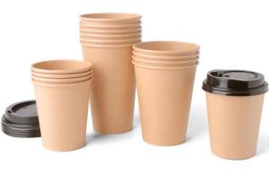 China 12OZ CUSTOM PRINTED DISPOSABLE COFFEE CUPS KRAFT PAPER ECO FRIENDLY PAPER CUPS on sale
