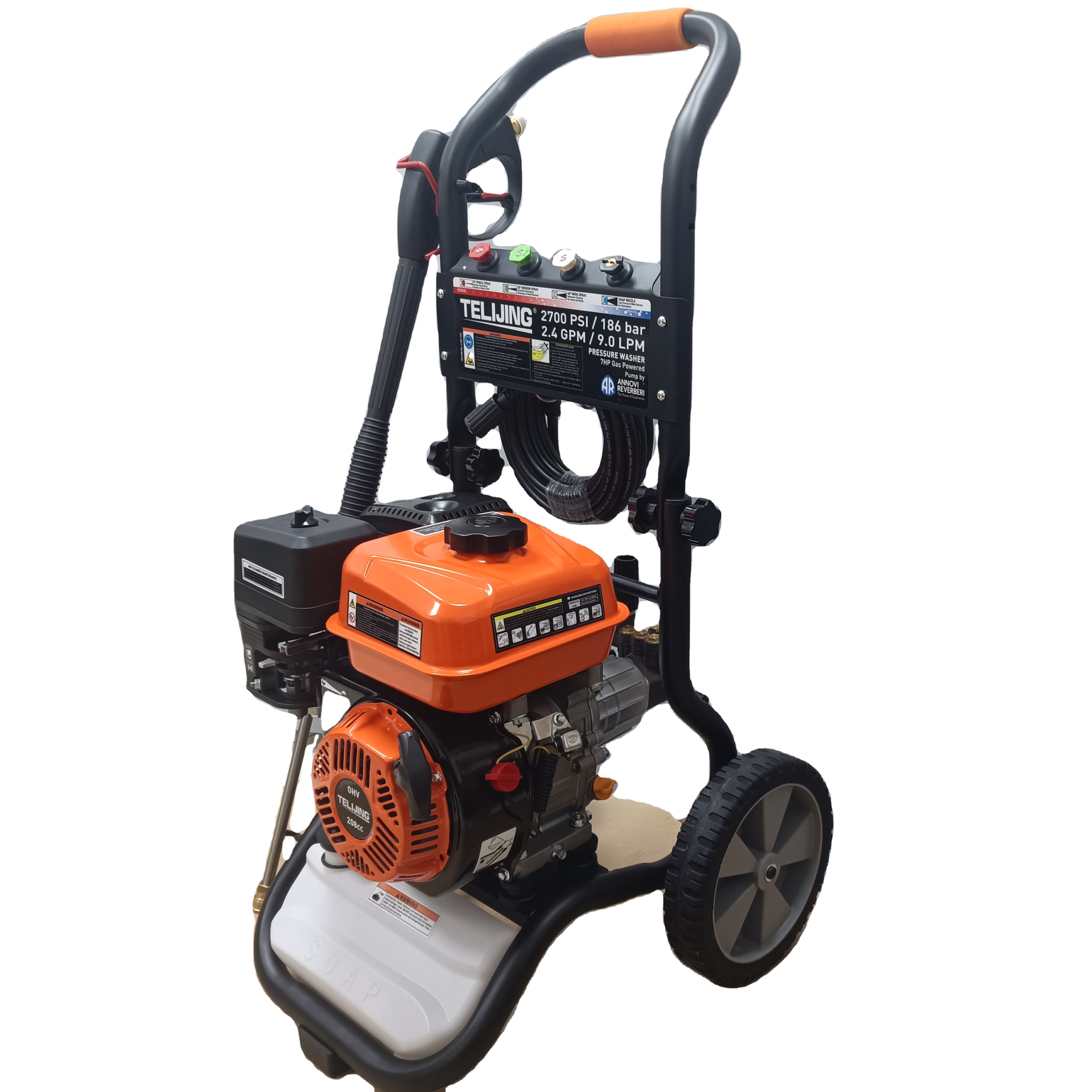 High Pressure Washing 3800PSI 4 Stroke Triplex Pump Gasoline Car Washing Machine 15HP