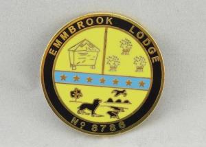 Best Zinc Alloy Lodge Imitation Hard Enamel Pin / Lapel Pin Badges With Gold Plating wholesale