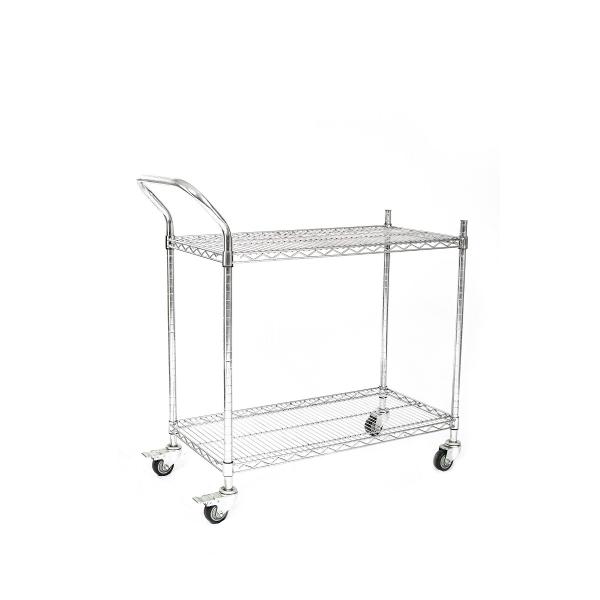 Customized Stainless Steel ESD Wire Shelf Trolley Cart Mesh Storage Antistatic Wire Trolley