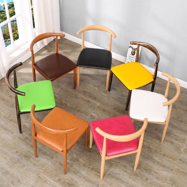 Cheap Fashion Modern Dining Room Chairs , Colored Leather Dining Chairs With Wooden Legs for sale