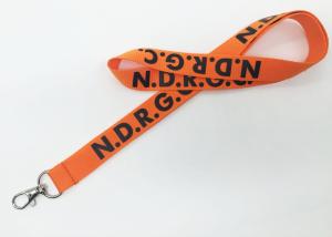 Best Breakaway Lanyard With Badge Holder , Orange Color Woven Lanyards Personalized  wholesale