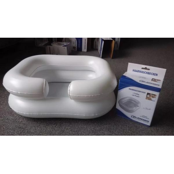 Disabled 0.4mm Inflatable Hair Wash Basin , Rectangular Inflatable Shampoo Bowl