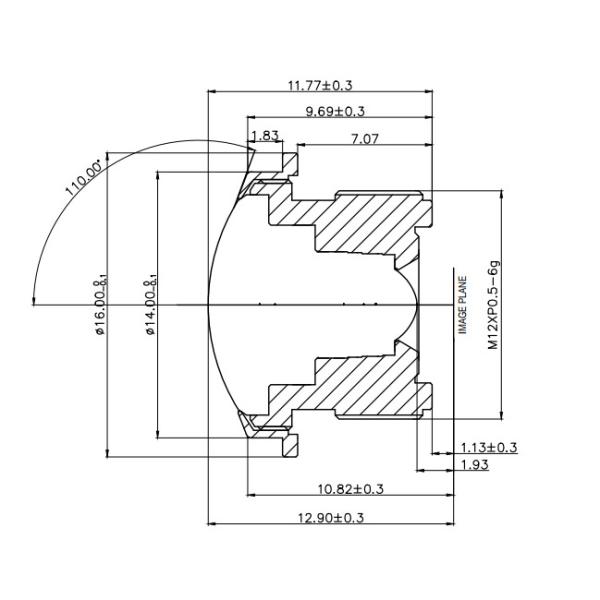 F2.0 0.95mm Car Camera Lens , VGA 360 Degree Panoramic Camera Lens