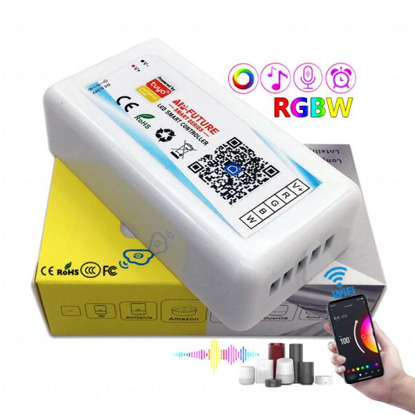 Cheap RGBW LED Smart Controller DC Wifi Tuya APP Voice Control Timing Music Mode for sale