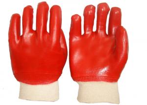 China Fashion Design PVC Coated Gloves Cotton Interlock Lining High Durability on sale