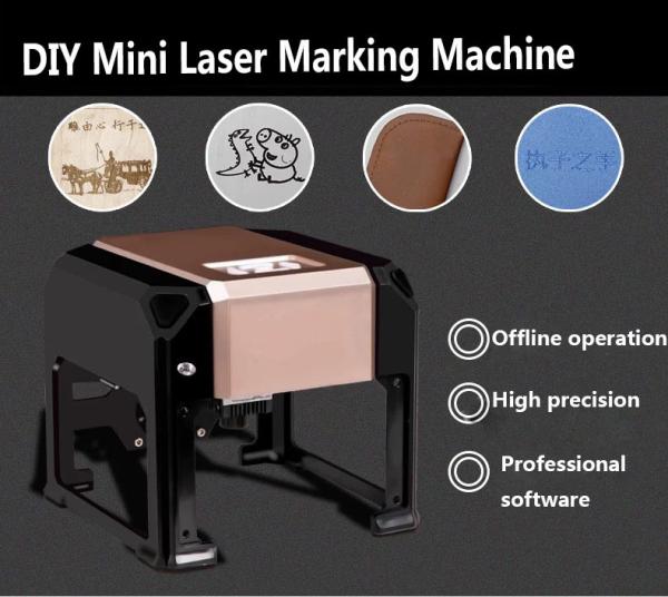 Cheap Mini 3W DIY CO2 Laser Engraving Machine / Portable Desktop Laser Engraver For Wood / Paper / Leather for sale