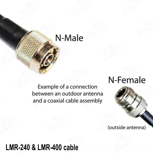 Black Durable LMR240 Antenna Cable Assembly
