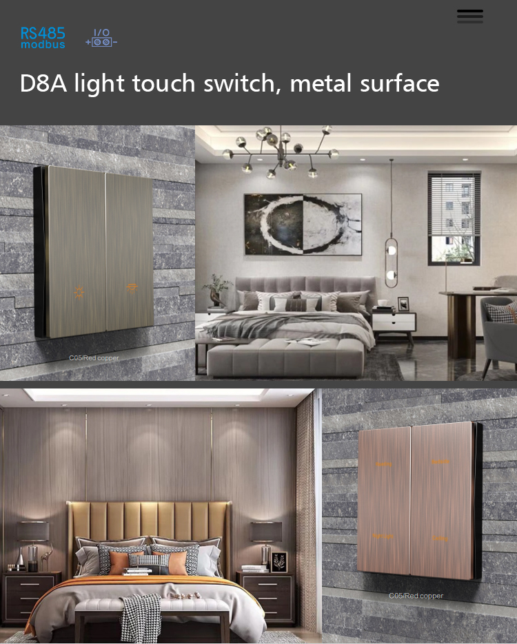 KNX Protocol Three Button Light Switch With Built In LED Backlight