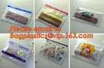 Transparent pvc slider zip bag with blue side gusset, pvc zipper lock slider bag