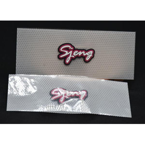 Printed 3 Colour Logo Silicone Heat Transfer Labels For Clothing