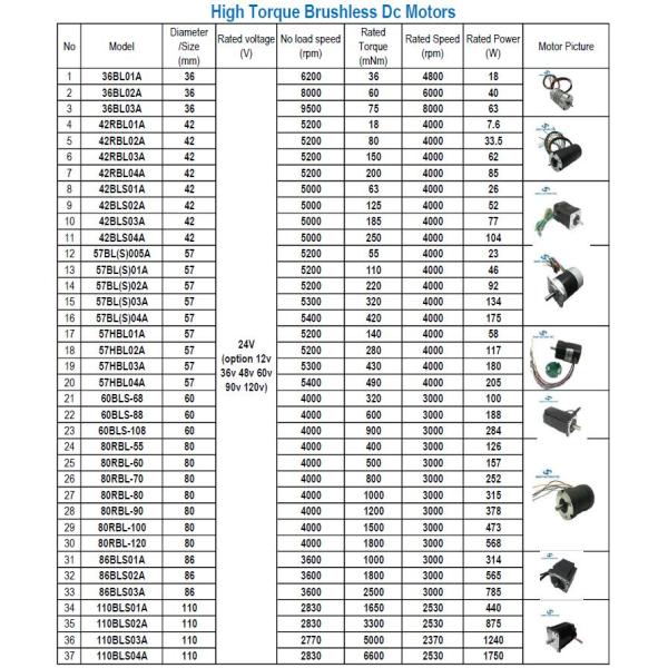 High Torque 12v 24v 36v 48v Micro Pm Electric Dc Brushed Brushless Motor Specification Data Sheet China Factory