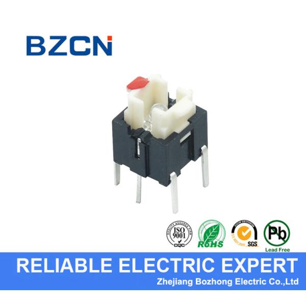 White Cap Button Illuminated Tactile Switch 50mA Rating Momentary Operation
