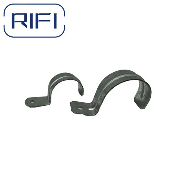 Silver EMT Conduit Fittings 3/4" EMT One Hole Strap Galvanised for securely fastening EMT conduit to various surfaces.