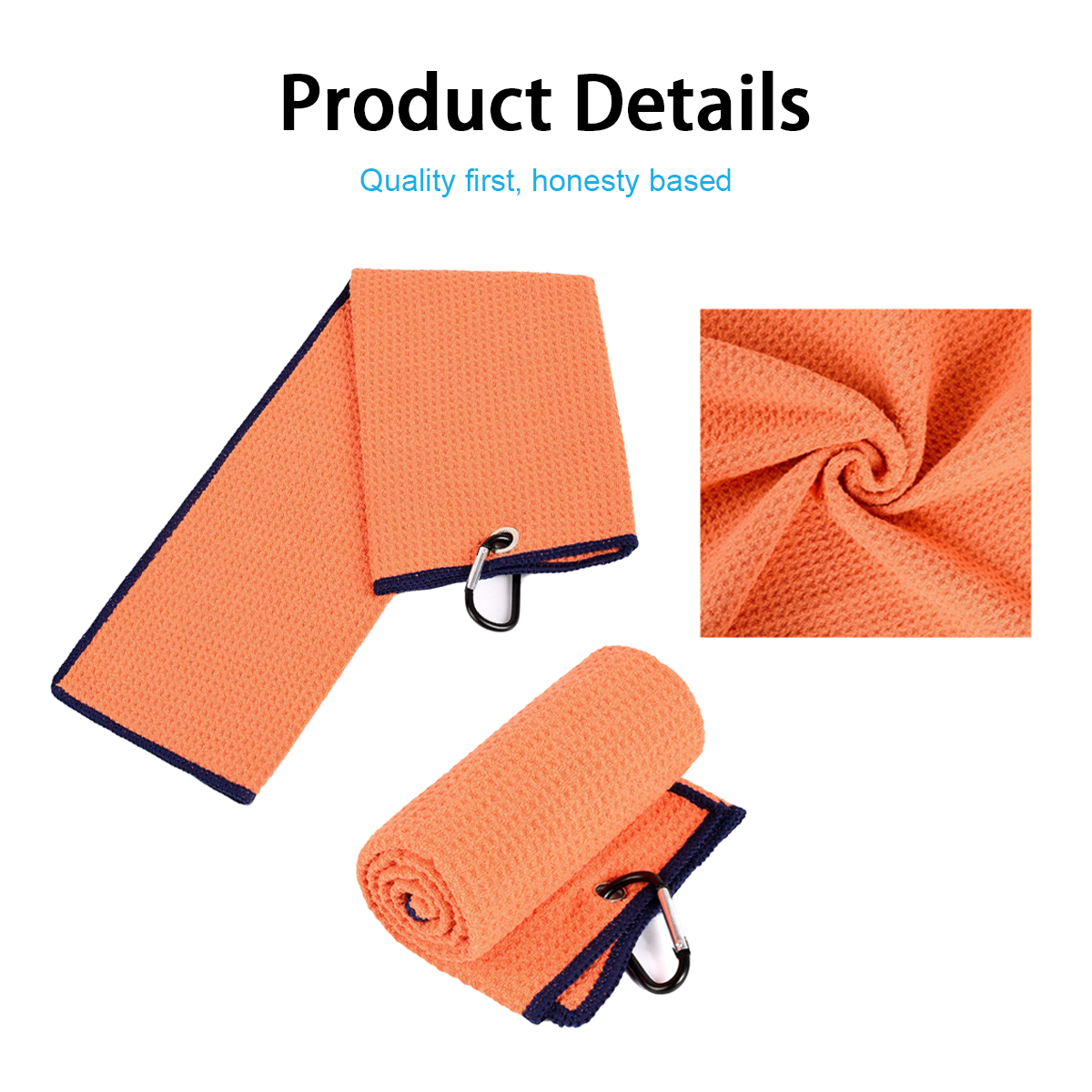 Soft And Comfortable Microfiber Golf Towel With Hanging Loop Included And Various Designs