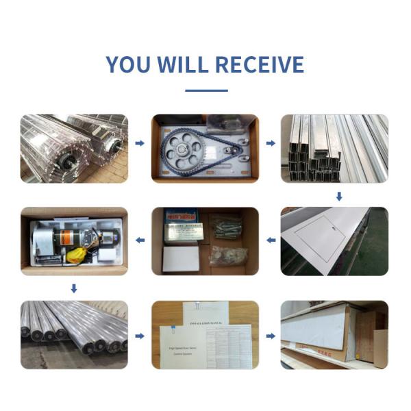 PC Slat Polycarbonate Rolling Door 8m Width Transparent Roll Up Door With Motor