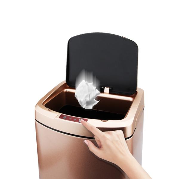 395mm Height 12L Automatic Stainless Steel Trash Can