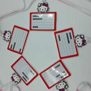 Best Cute Hello Kitty Design Business Card Pouch ID Card Holder With Printing String , Embossed Logo Back wholesale