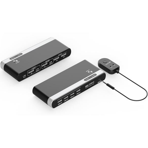 UCH20405 USB 3.0 KVM Switch 2x4 For Two PC Share Four USB A Peripherals KVM Switch