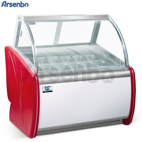 White 650L Ice Cream Scoop Display Freezer , Freestanding Commercial Gelato