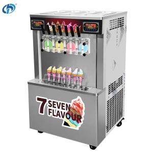 Best Continuous Production Capacity 540 cups /70g Soft Serve Ice Cream Machine 7 Flavors Automatic Yogurt Icecream Maker wholesale