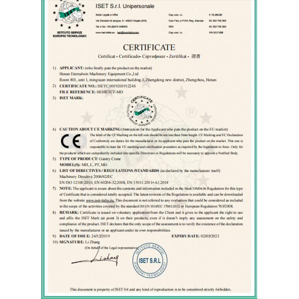 Used Container Motorized Workshop Single Beam Rubber Tire Gantry Crane 8T 10T