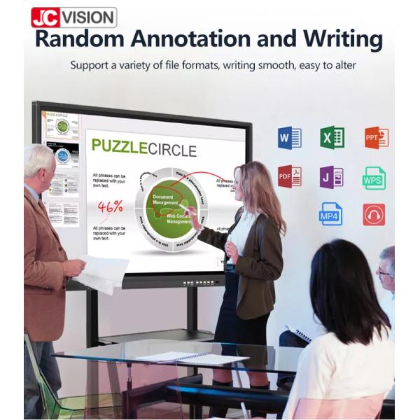 65 Inch 4k Smart Interactive Whiteboard Flat Panel Dual System For Education
