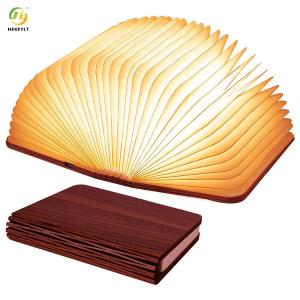China Novelty Product Led USB Rechargeable Lamp Various Shapes Wood Book Lamp on sale