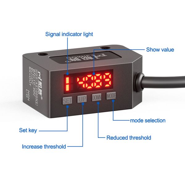 NO NC effective cost reduction high speed response diffuse photo sensor intelligent digital display photoelectric switch