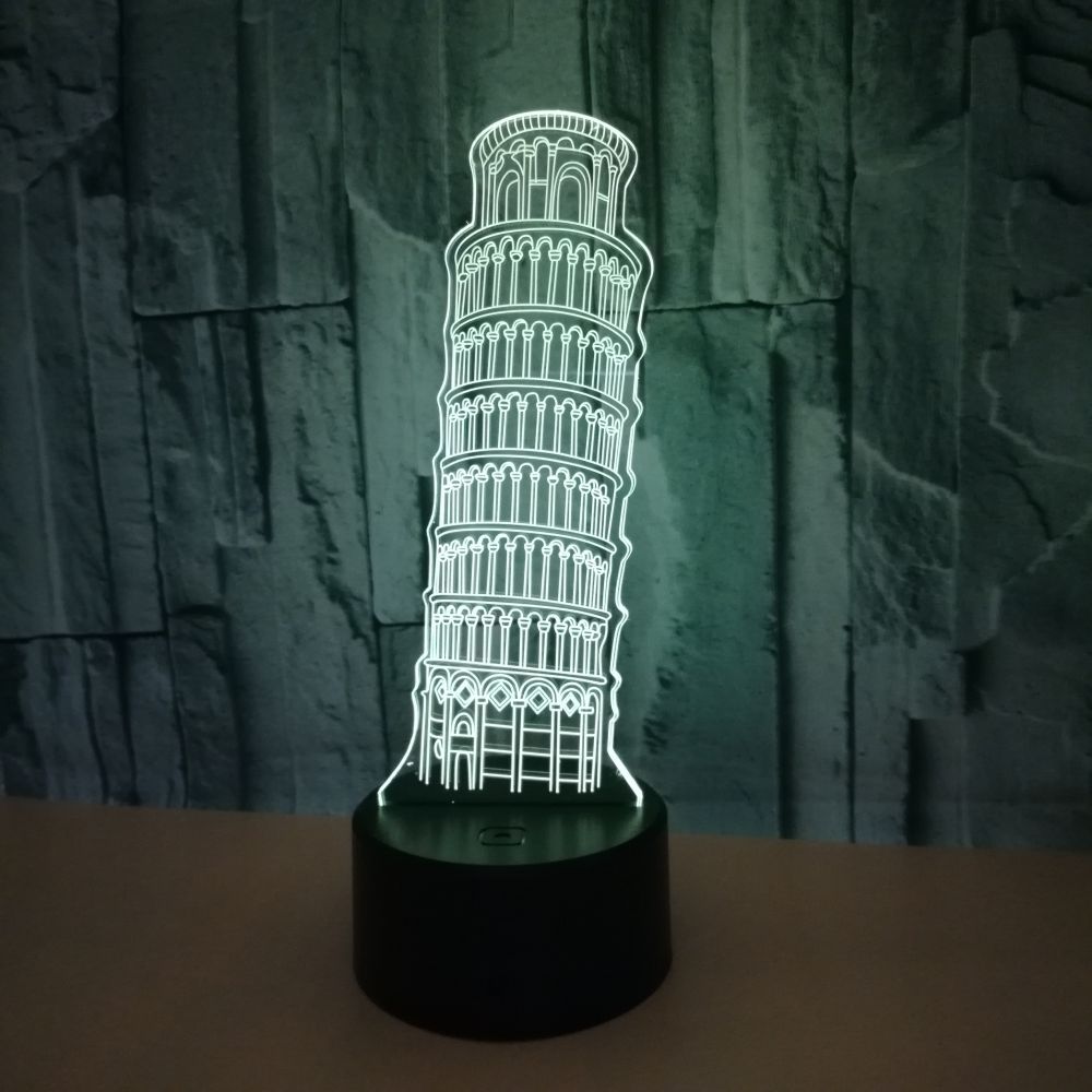 Custom building shape La Tour Eiffel Eiffel Tower 3D Night Lights USB Powered LED Vision Lights Gift 3D Small Table Lamp