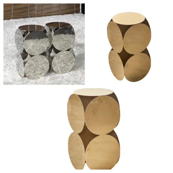 Elegant Nordic Design Coffee Table , Aesthetic Stainless Steel Side Table